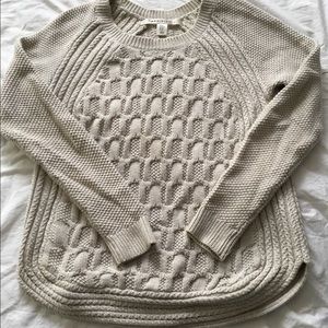 Max Studio beige/cream cable knit sweater